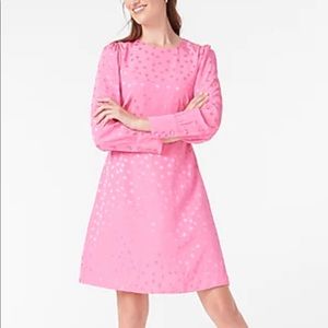 J CREW Pink shift dress in jacquard floral dot